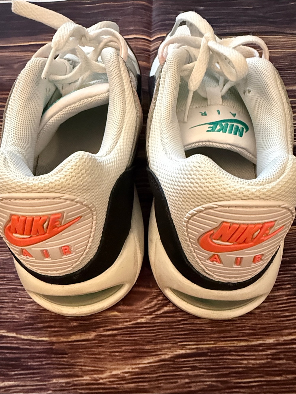 Nike White, Black, Teal & Coral Retro Running Sneakers - Picture 4 of 5